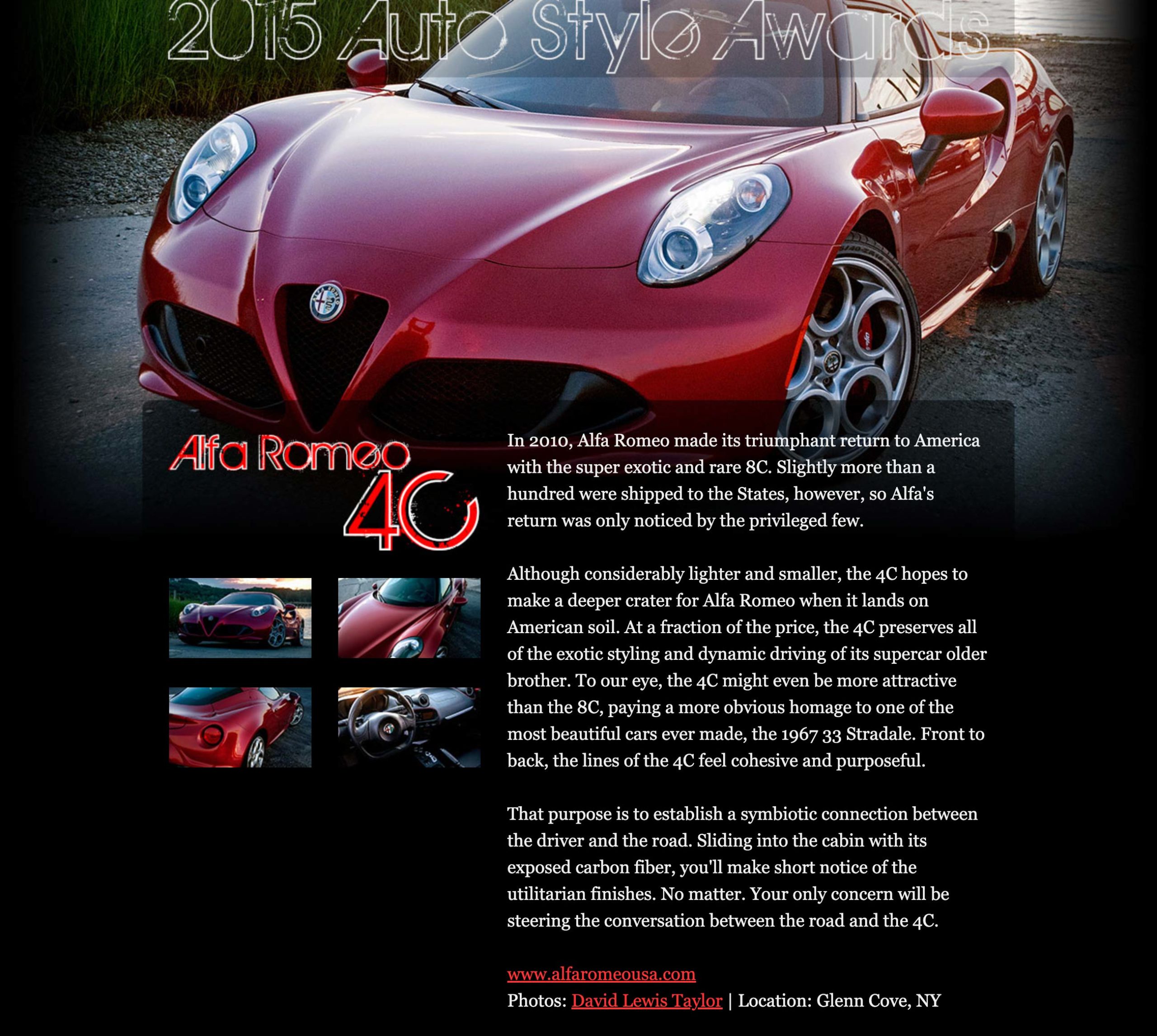 Story page: Alfa Romeo 4C