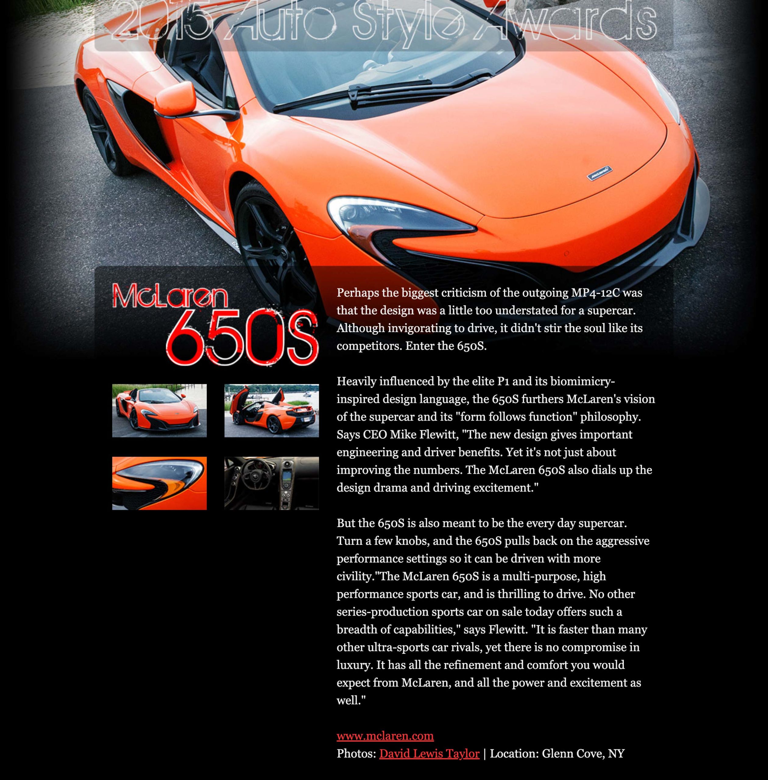 Story page: McLaren 650S